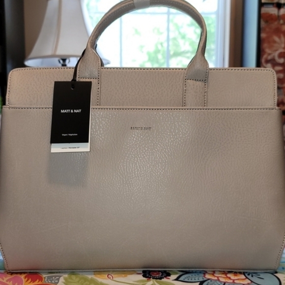Matt & Nat Handbags - MATT & NAT Gloria Satchel KOALA MATTE NICKEL